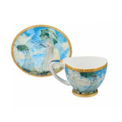 Filiżanka Carmani Vanessa 100ml espresso ze spodkiem - C. Monet, Kobieta z Parasolem - 2